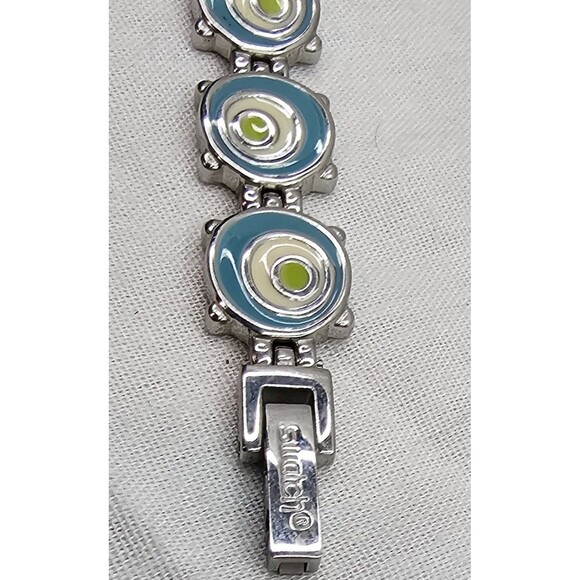 Swatch Swiss Wristwatch Transparent Case Artistic Band Retro Modern *Check Pea* - Picture 4 of 12